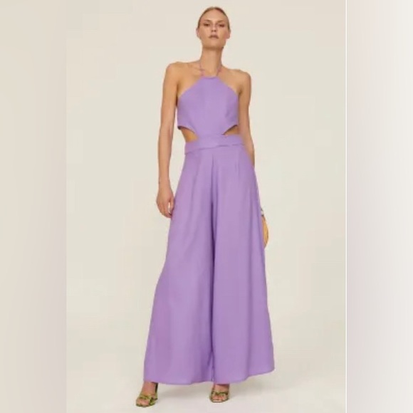 louna Pants - LOUNA lavender purple lilac backless halter sleeveless jumpsuit romper XS EUC